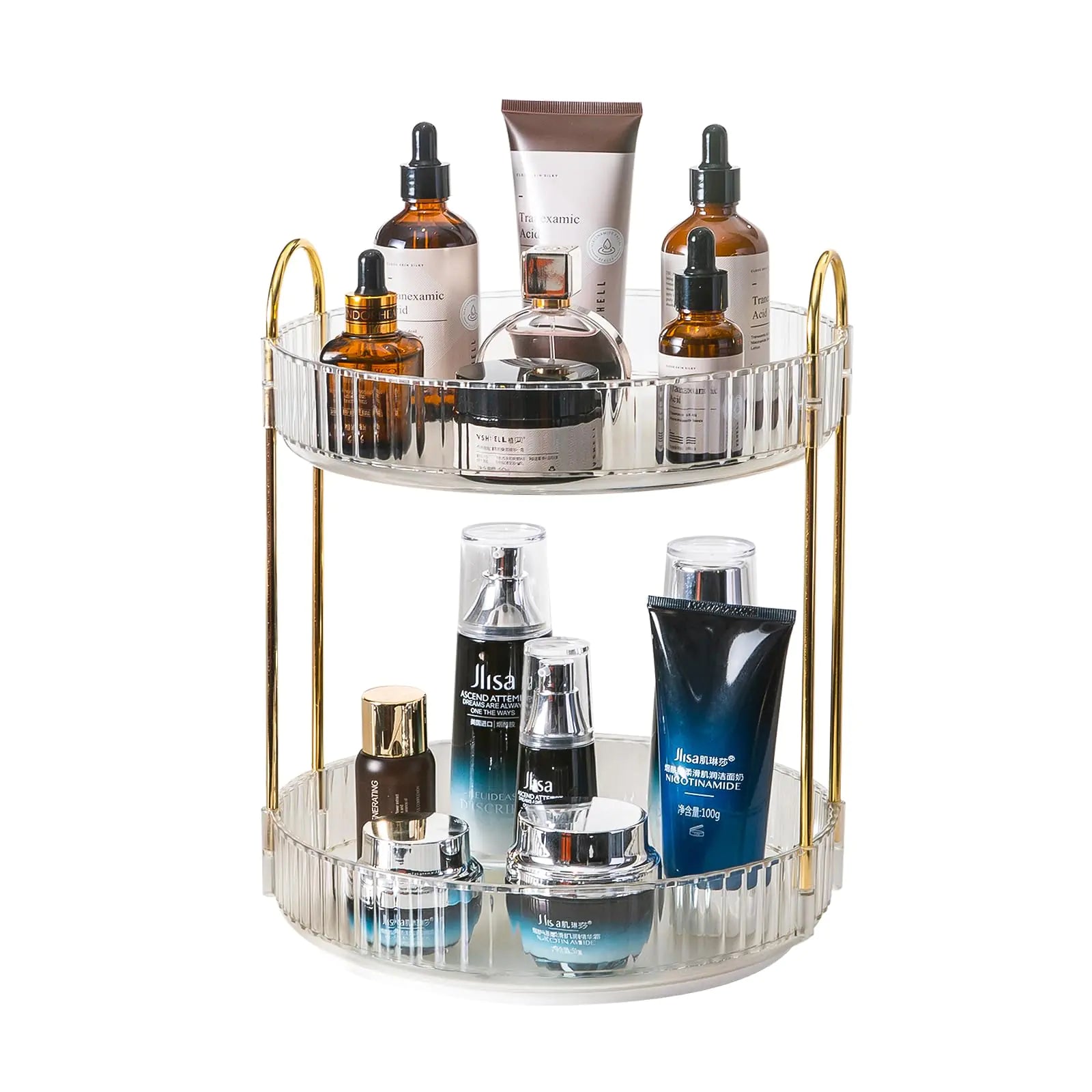 360° Rotating Skincare Holder - Large Clear Organizer